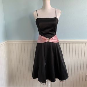 Rebecca Fit & Flare Black Dress with Shawl